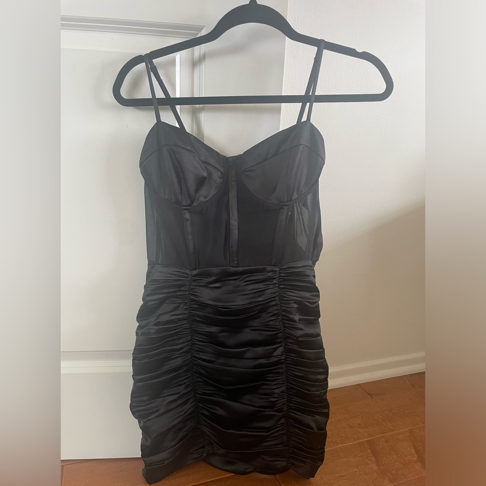 NWT Zara Black Satin Dress in sz M
